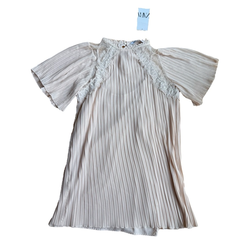 NWT Zara Pleated & Lace Dress (XL)